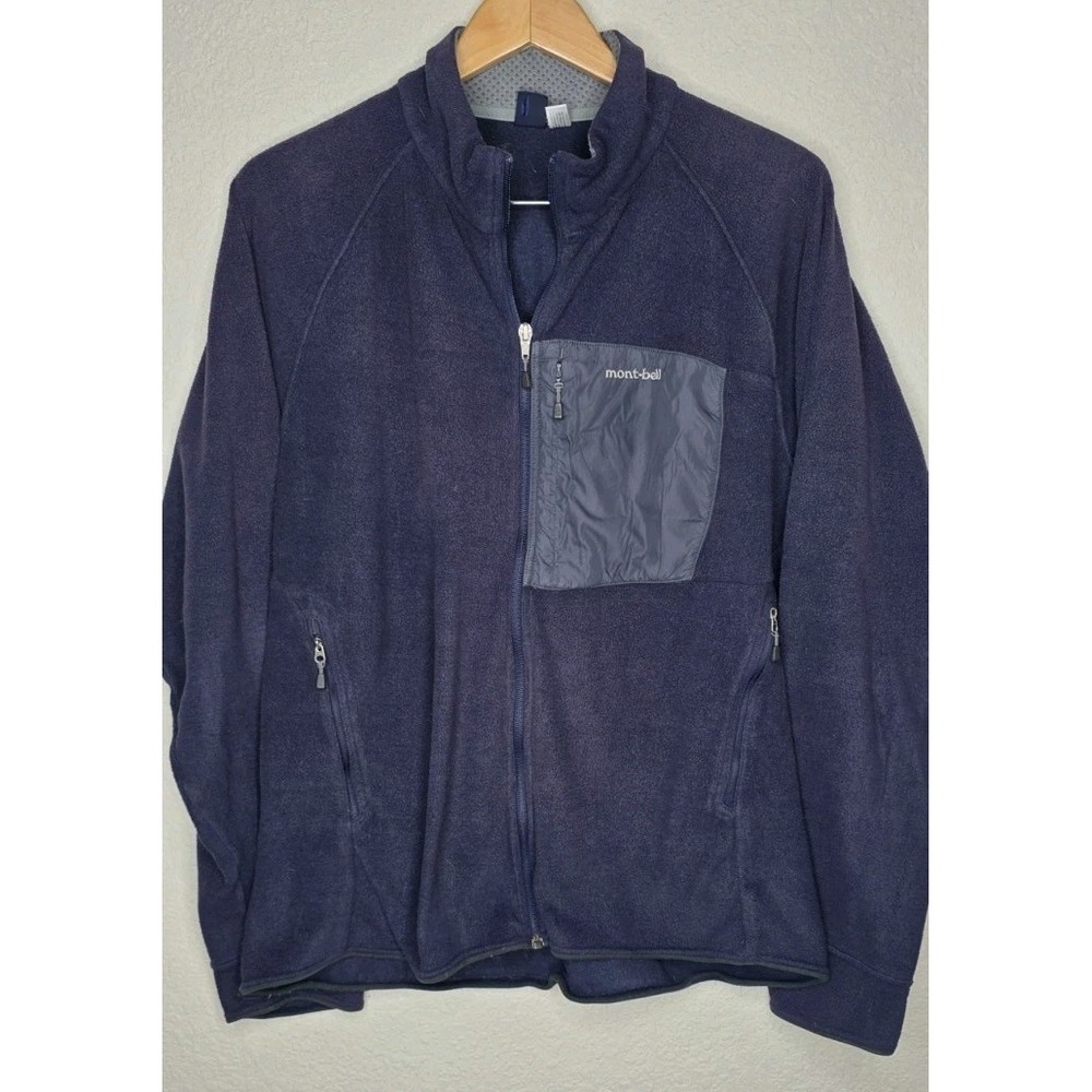 Montbell Men XL Lightweight Mountaineering Sweater Jacket Navy Full Zip Outdoor
